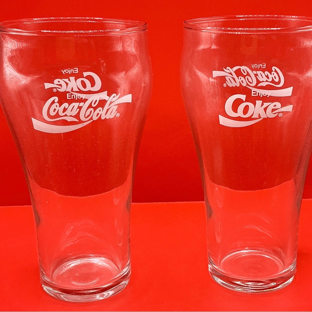 Vintage set of 12 Coca Cola Clear Glass Set REDUCED!